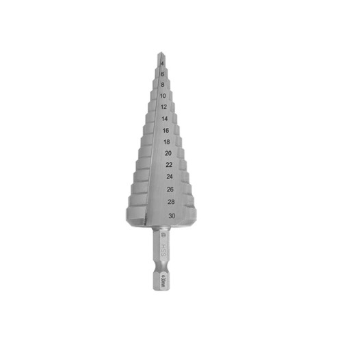 Vrták stupňovitý 4-30mm HSS - 14stupňov 4Czech so stopkou 1/4" priama drážka